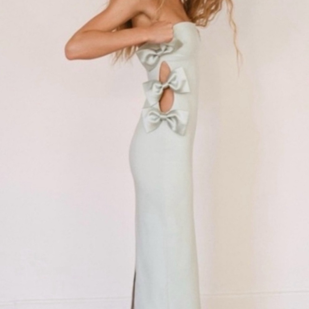 Zara NWT satin effect bow midi dress
